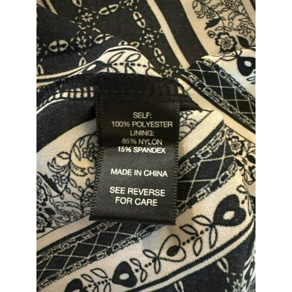 NWT Buckle Black Black & White Floral Long Sleeve Peasant Blouse Size XS - Picture 7 of 8